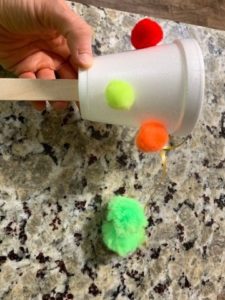 colorful cup game craft for Sunday School
