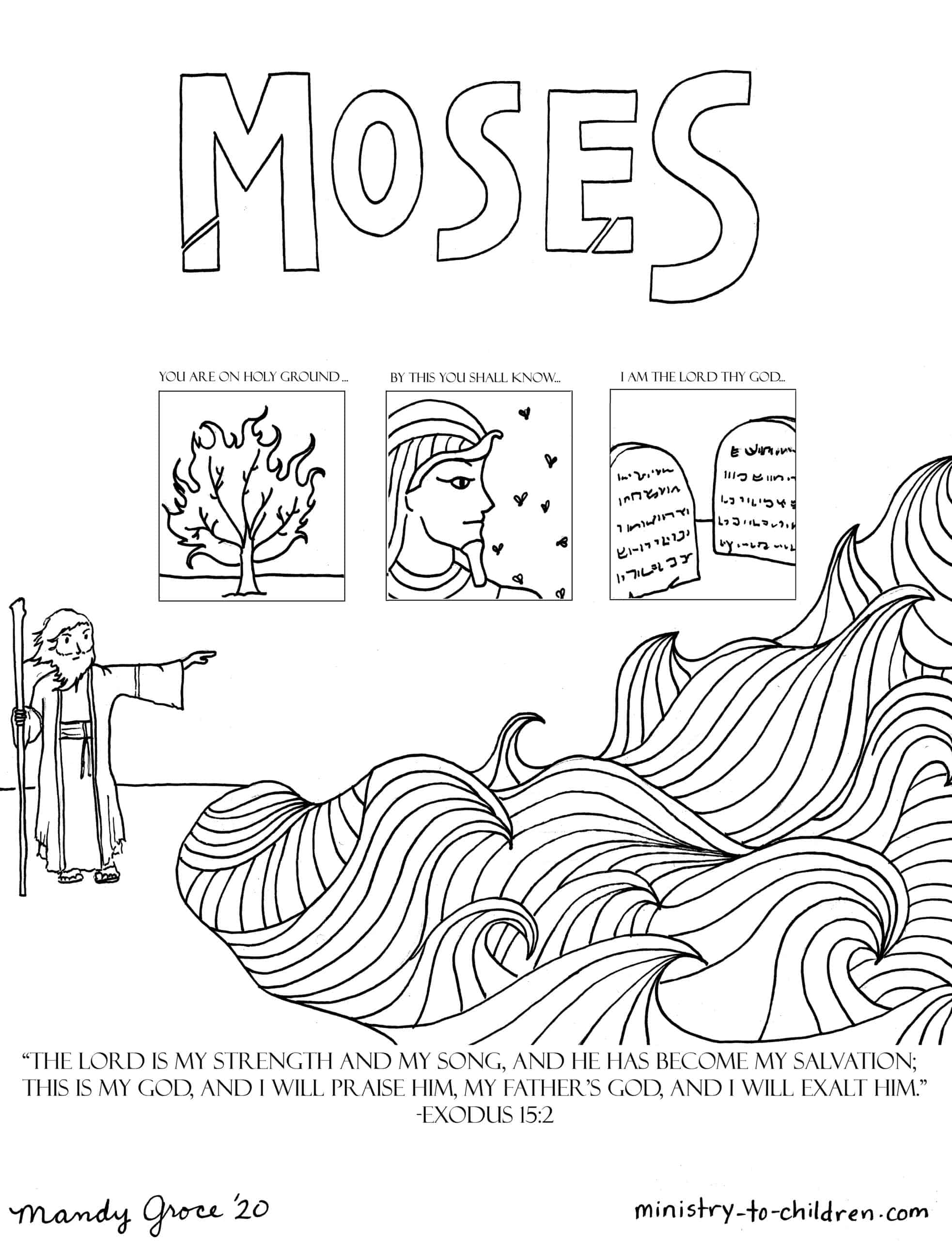 Moses Bible Pages Printable Coloring Pages