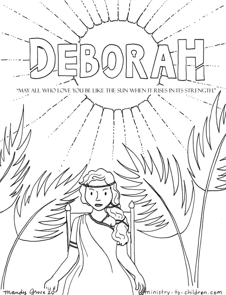 Deborah Judge of Israel - Bible Coloring Page
