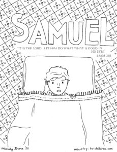 Samuel hears God's Voice coloring page
