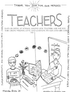 coloring page teachers are heroes