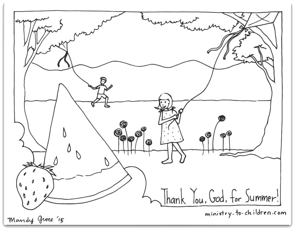 Bible Coloring Pages - God Made Summer Coloring Sheets