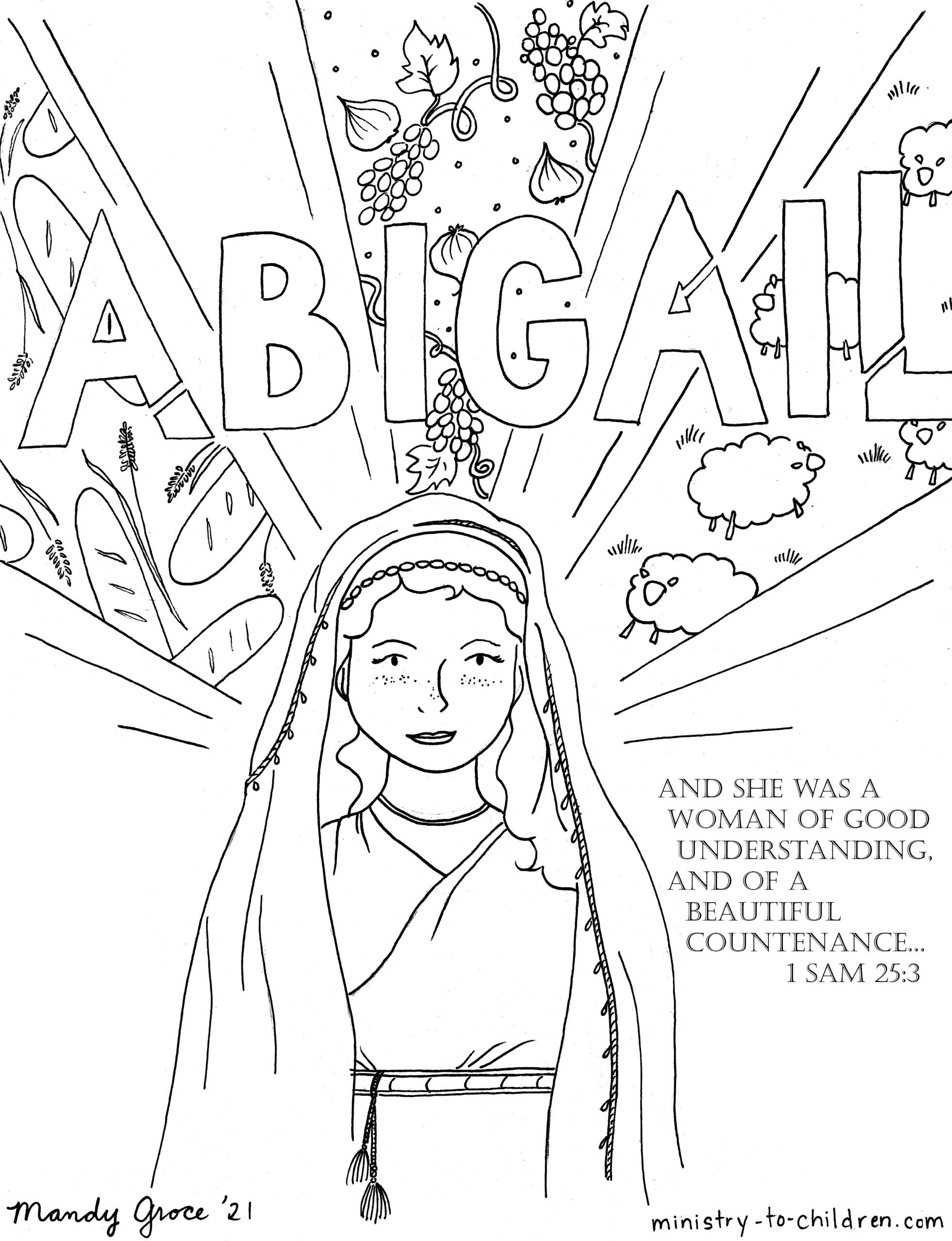Abigail Coloring Page MinistryToChildren 1 Samuel, Coloring Pages