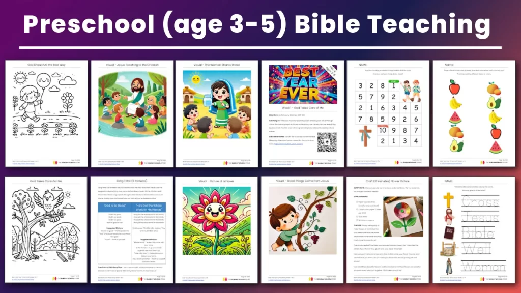 Enjoy this free sample of our NEW 2025 Preschool Curriculum with more coming soon!
The BEST YEAR EVER curriculum introduces preschoolers (ages 3–5) to the exciting idea that every day can be amazing with Jesus by their side. Over four weeks, little ones will discover how God helps us every day through fun Bible stories, hands-on activities, and songs. Each lesson is designed to help young children trust Jesus and feel excited about the new year.