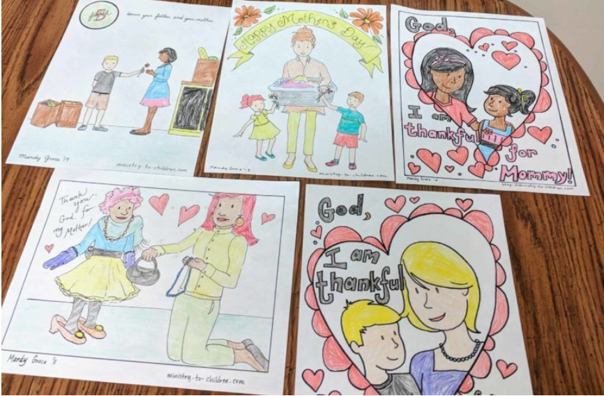 Mother's Day coloring page preview