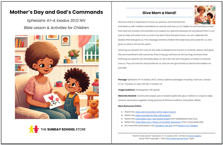 Mother's Day Bible lesson preview