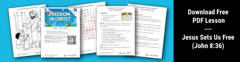 4th of July Sunday School lesson - freedom in christ free pdf lesson for kids