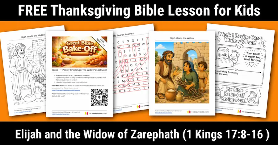 Free Thanksgiving Bible lesson for kids — Bible Bake Off Week 1 sample PDF