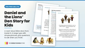 Free printable Daniel and the Lions' Den read-aloud story for kids