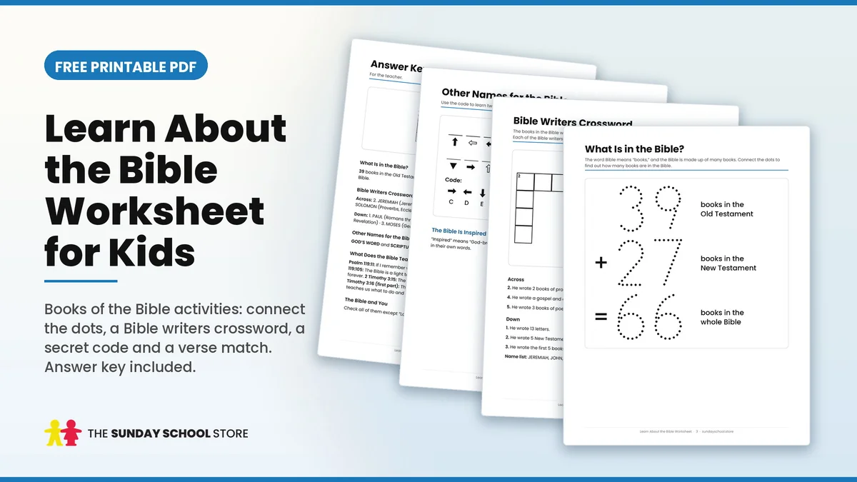 Free printable Learn About the Bible worksheet PDF for kids
