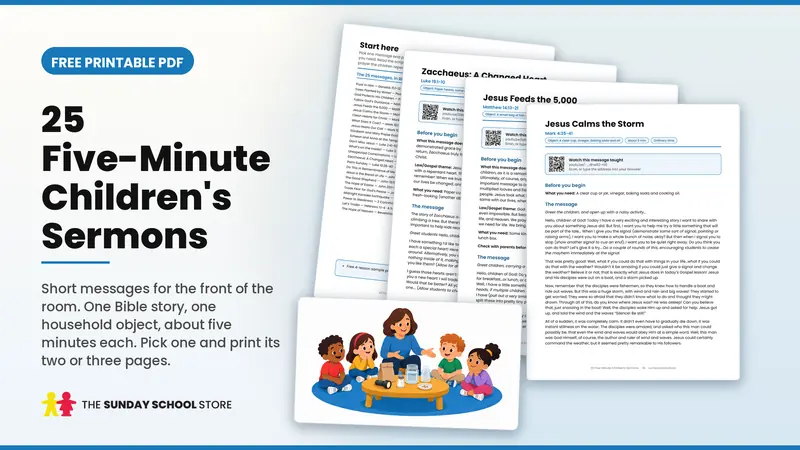 25 free children's sermons with object lessons, printable PDF