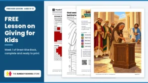 Free Sunday school lesson on giving for kids, the widow's offering, Great Give Back