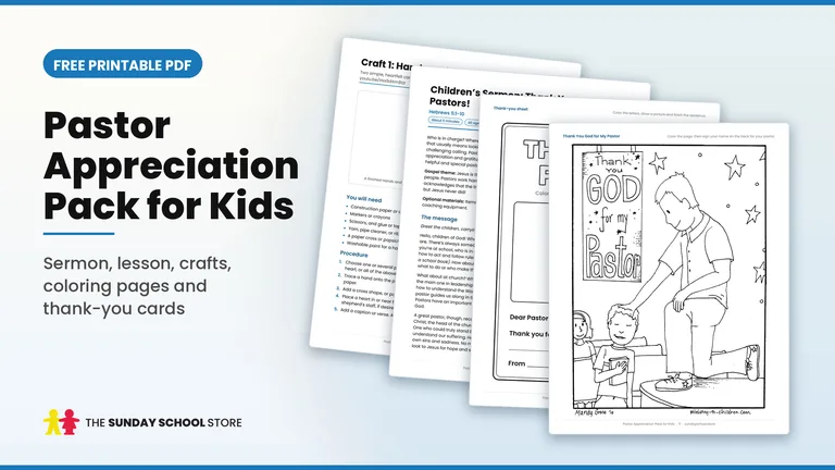 Pastor Appreciation Pack for Kids free printable PDF