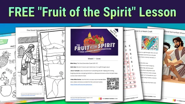 Free Fruit of the Spirit lesson pages: The Good Samaritan