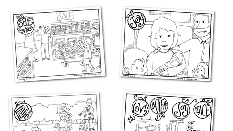 Fruit of the Spirit coloring pages for kids, free printable